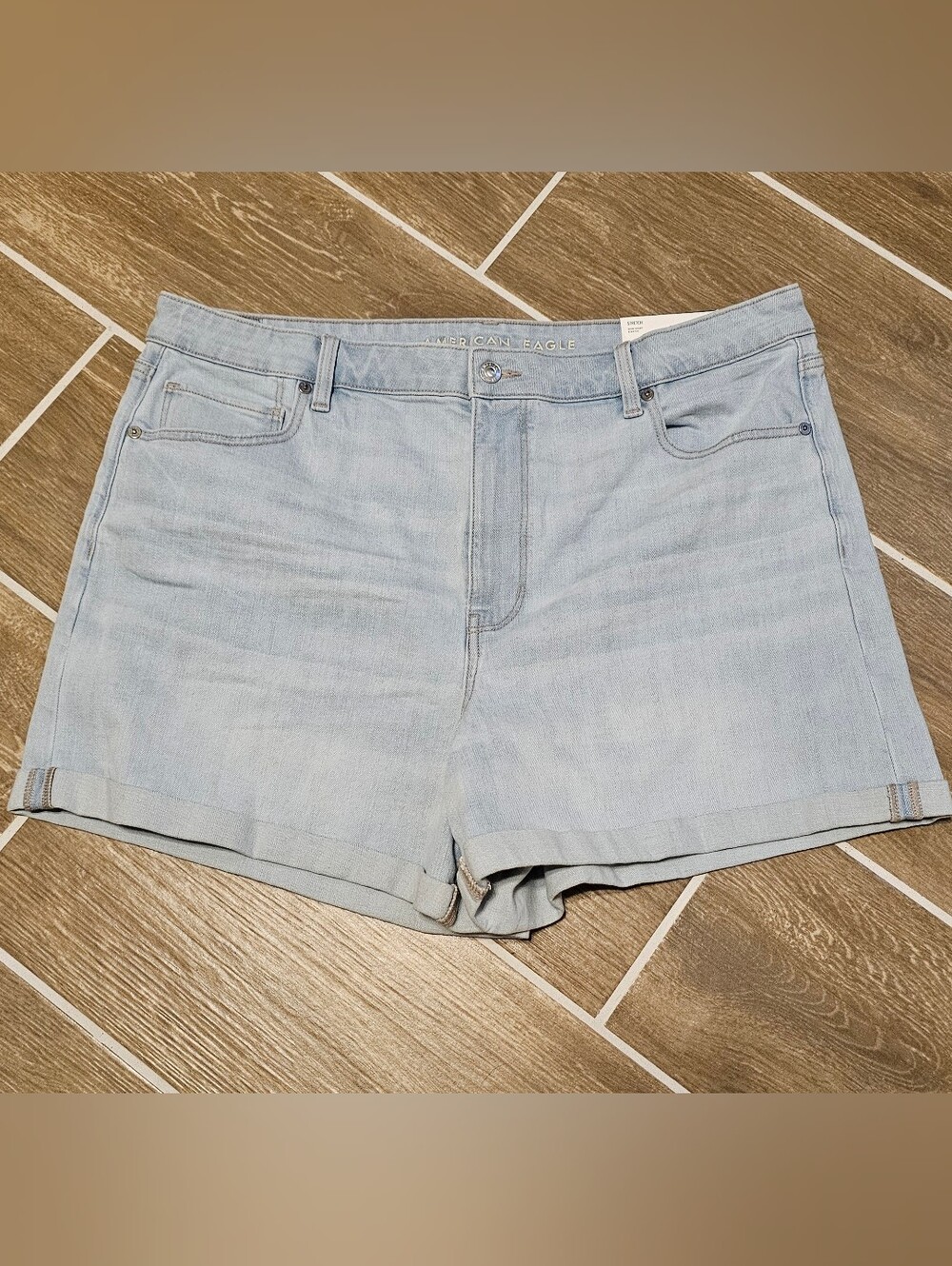 American Eagle Outfitters Light Blue Denim Jean Mom Shorts